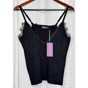 Adore Me Ribbed Knit Lace Trimmed Tank Top Camisole Size XL NEW